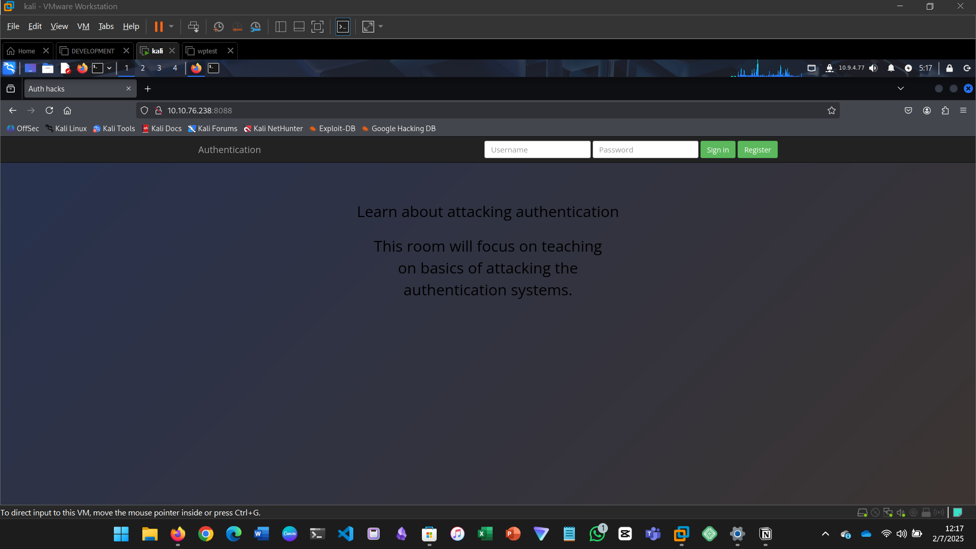 Login interface